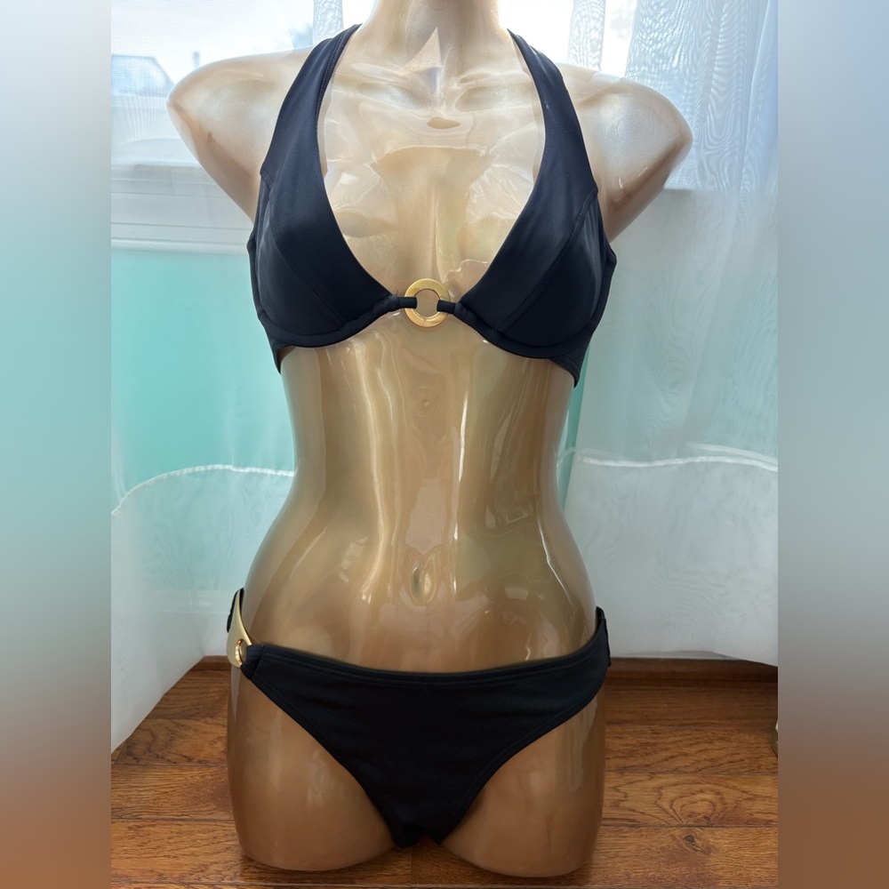 Victoria's Secret Black Bikini with Gold Rings